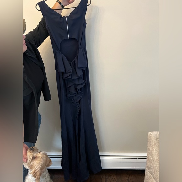 Navy Open Back Evening Gown - Picture 3 of 4